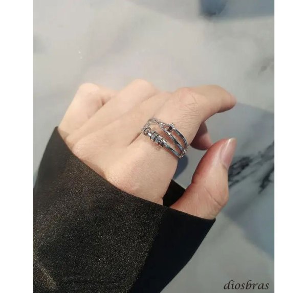 画像4: シルバーリング  リング 3連 リング 5連 ツイスト 3つ編み 4つ編み シルバーアクセサリー メンズ 指輪 シルバー925 フリーサイズ (4)