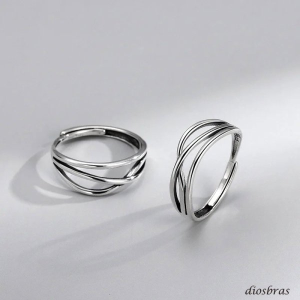 画像3: シルバーリング  リング 3連 リング 5連 ツイスト 3つ編み 4つ編み シルバーアクセサリー メンズ 指輪 シルバー925 フリーサイズ (3)