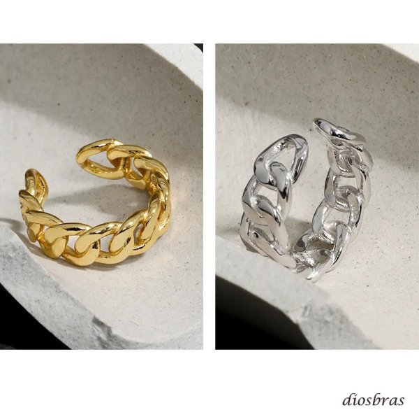 画像2: シルバーリング  リング アズキ 喜平 キヘイ 小豆 あずき チェーン アンカー リング ツイスト 3つ編み 4つ編み シルバーアクセサリー メンズ 指輪 シルバー925 フリーサイズ  (2)