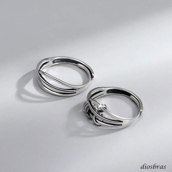 画像6: シルバーリング  リング 3連 リング 5連 ツイスト 3つ編み 4つ編み シルバーアクセサリー メンズ 指輪 シルバー925 フリーサイズ (6)