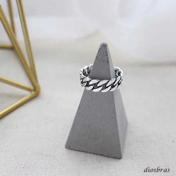 画像3: シルバーリング  リング アズキ 喜平 キヘイ 小豆 あずき チェーン アンカー リング ツイスト 3つ編み 4つ編み シルバーアクセサリー メンズ 指輪 シルバー925 フリーサイズ (3)