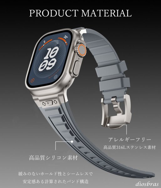 画像6: アップルウォッチ 高級 バンド シリコン スポーツ ラバーバンド クリア　透明　apple watch バンド アップルウォッチバンド 42mm 44mm 45mm 49mm  6 /7/8/ULTRA/SE おしゃれ かわいい レディース バンド くすみカラー (6)