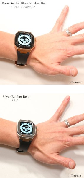 画像17: apple watch アップルウォッチ  バンド ステンレス ケース　カバー 一体型 バンド ラバー 高級ベルト ケースバンド メンズ ベルト ステンレス 44mm 40mm 41mm 45mm 46mm 42mm 一体型 おしゃれ 腕時計 プレゼント クロコダイル レザーストラップ  Series4/5/6/7/8/9/10/SE (17)