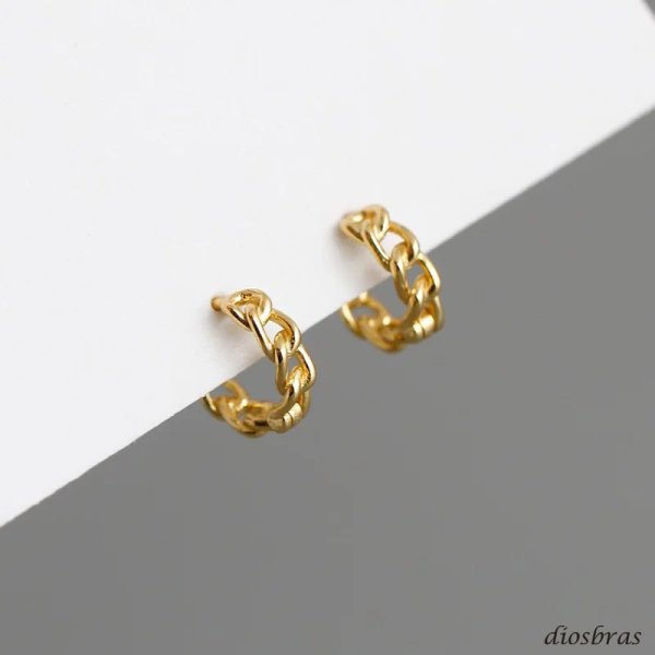 画像2: 片耳用 喜平 あずき 小豆 チェーン ピアス フープピアス リングピアス チェーン ピアス ユニセックスピアス  リングタイプ ピアス 単品売り 片方売り シルバー925ピアス メンズ レディース (2)