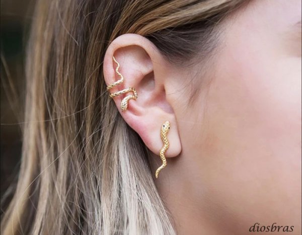 画像4: ヘビ スネーク イヤーカフ シルバー925   フープ リング 蛇 スネーク ノンホールピアス  動物 アニマル 爬虫類 フェイクピアス 男性 silver 片耳用 金属アレルギー対応 刻印 片耳 片方販売ピアス メンズ レディース (4)