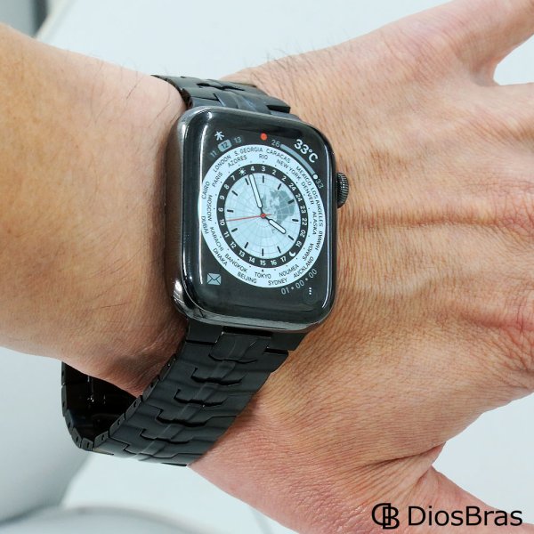 画像10: アップルウォッチ チタニウム バンド  ベルト apple watch 49mm 44mm/45mm/46mm/42mm ULTRA ウルトラ バンド ベルト バンド 高級  RUBBER おしゃれ バタフライバックル プッシュ式バックル ブラック／チタニウム メンズ  スポーツ   6 /7/8/9/10/ULTRA/SE (10)