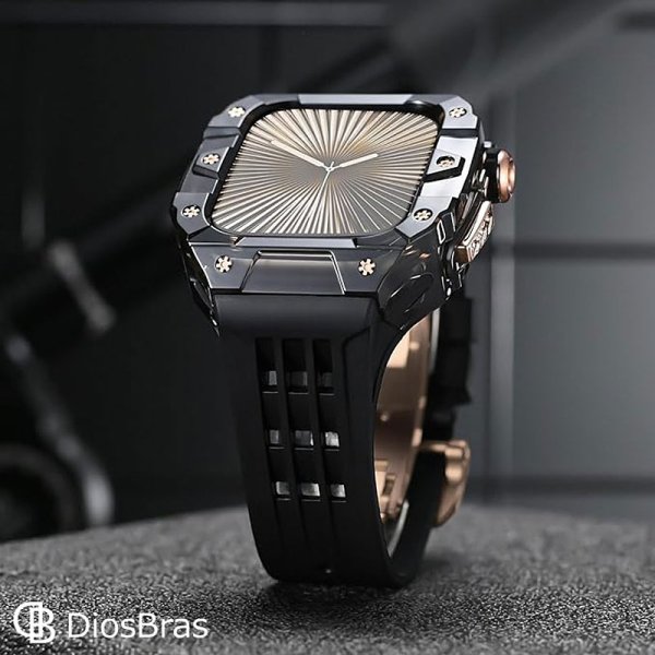 画像6: アップルウォッチ serise10 シリーズ10 46mm バンド クリア　透明ケース ステンレス ケース　カバー 一体型 バンド ラバー apple watch 高級ベルト ケースバンド メンズ ベルト ステンレス 一体型 おしゃれ 腕時計 レザーストラップ (6)