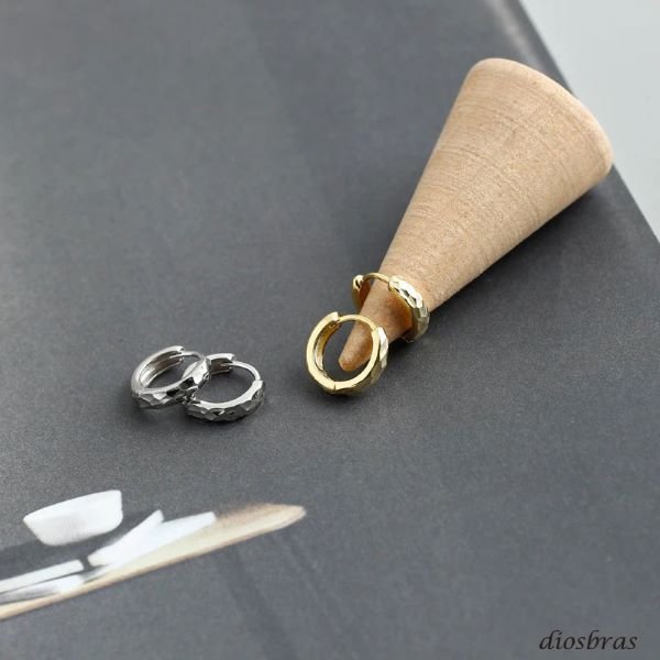 画像8: 片耳用 フープピアス 叩き エッジ リング ロープ  シルバー925 ピアス メンズ レディース ピアス イヤリング アクセサリー フープ 本物シルバー925 片方ピアス メンズ レディース 12mm (8)