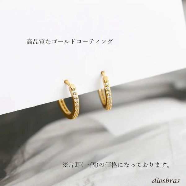 画像5: ピアス フープ リング 全面 ジルコニア ピアス ピアス  シルバー925  ピアス  片方 ピアス片耳 片耳販売 ピアス メンズ レディース (5)