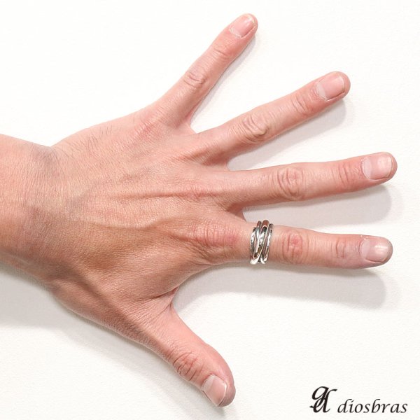 画像3: シルバーリング  リング ハンドメイド ねじり 編み込み チェーン リング ツイスト  シルバーアクセサリー 3つ編み 4つ編み シルバーアクセサリー メンズ シルバーリング 指輪 シルバー925 フリーサイズ メール便全国送料無料 (3)