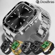 画像1: apple watch アップルウォッチ  バンド ステンレス ケース　カバー 一体型 バンド ラバー 高級ベルト ケースバンド メンズ ベルト ステンレス 44mm 45mm 一体型 おしゃれ 腕時計 プレゼント クロコダイル レザーストラップ  Series4/5/6/7/8/SE (1)