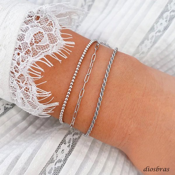 画像6: チェーン ブレスレット メンズ レディース ユニセックス シルバー925 アンカー マリン シルバーバングル  チェーン プレーン ブレスレット ハンドメイド プレート ボールチェーン (6)