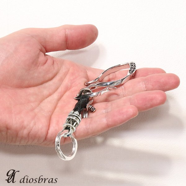 画像3: キーフック　カラビナ キーリング キーホルダー キーフック　キーチェーン シャックル シルバー９２５　silver 925　釣り針フック ウォレット　財布　バイカー　ライダース　ウォレットチェーン アトラス　ローマ数字 【diosbras-ディオブラス-】 (3)