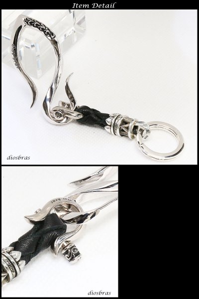 画像2: キーフック　カラビナ キーリング キーホルダー キーフック　キーチェーン シャックル シルバー９２５　silver 925　釣り針フック ウォレット　財布　バイカー　ライダース　ウォレットチェーン アトラス　ローマ数字 【diosbras-ディオブラス-】 (2)