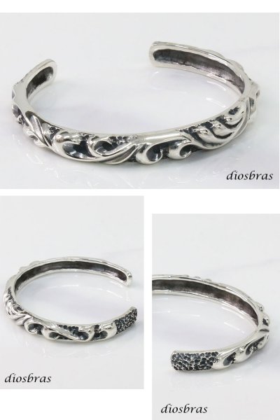 画像2: シルバーバングル アラベスク 唐草 トライバル シルバーアクセサリー インディアンジュエリー シルバーアクセサリー メンズ シルバーバングル ブレスレット シルバー925 メンズアクセサリー  人気  バングル (2)