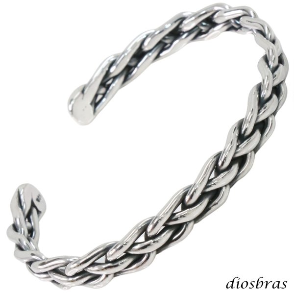 画像1: チェーン バングル ブレスレット チェーン シルバーブレスレット シルバーアクセサリー メンズ シルバーバングル ブレスレット バングル シルバー925 メンズアクセサリー プレゼント 人気 (1)