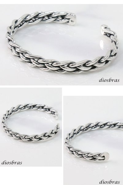 画像2: チェーン バングル ブレスレット チェーン シルバーブレスレット シルバーアクセサリー メンズ シルバーバングル ブレスレット バングル シルバー925 メンズアクセサリー プレゼント 人気 (2)