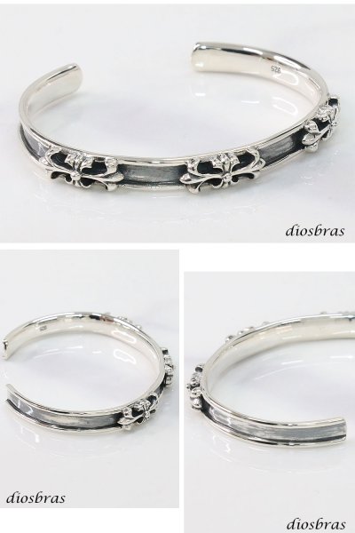 画像2: シルバーバングル クロス 十字架 シルバーアクセサリー メンズ ブレスレット シルバー925 メンズアクセサリー プレゼントに人気 送料無料 diosbras-ディオブラス- (2)