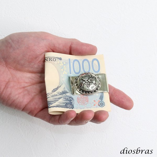 画像4: マネークリップ ベア ホピ 熊 シルバー プレーン マネークリップ 財布 シンプル ジュエリー ウォレット マネークリップ  ココペリ ナバホ インディアンジュエリー メンズ レディース 男女兼用 メダル シルバー925 真鍮 ブラス  メール便送料無料 (4)