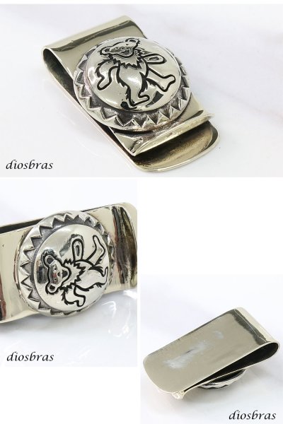 画像3: マネークリップ ベア ホピ 熊 シルバー プレーン マネークリップ 財布 シンプル ジュエリー ウォレット マネークリップ  ココペリ ナバホ インディアンジュエリー メンズ レディース 男女兼用 メダル シルバー925 真鍮 ブラス  メール便送料無料 (3)