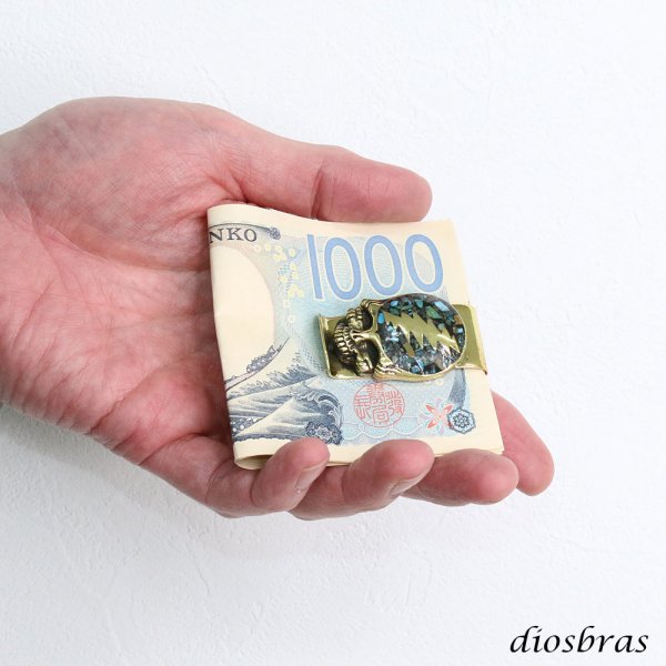 画像4: マネークリップ スカル リング 髑髏 骸骨 ゴールド プレーン 金 稲妻 ターコイズ マネークリップ 財布 シンプル ジュエリー ウォレット マネークリップ  メンズ レディース 男女兼用 メダル シルバー925 真鍮 ブラス  メール便送料無料 (4)