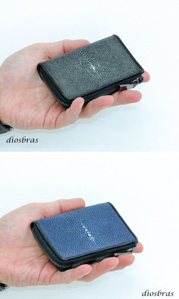 画像10: スマートキー対応 4連 ラウンド キーケース ガルーシャ エイ革 スティングレイ スティングレー キーケース キーレスホルダー キーレス キーホルダー L型ジッパー ミニ財布 カードケース  極薄 ショート メンズ レディース 本革  大容量 本格派 拘り 牛革 紳士 婦人 (10)