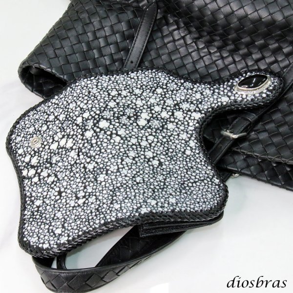 画像5: メンズ長財布 バイカーズウォレット イバラエイ レザーウォレット 本革 カットスティングレー スター エイ革 長財布 バイカーズウォレット シルバー925コンチョ 革財布 皮財布 ロングウォレット 天然皮革 梅花皮 かいらぎ メンズ 長財布 ガルーシャ (5)