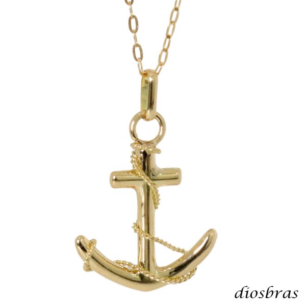 画像4: アンカー ペンダント k18 18金 コイン シンプル ゴールド 18k メンズ レディース マリーン 海 マリーナ 18金 チャーム クロス ペンダント コイン 金貨 ペンダント トップ  ネックレス  ネックレス S チェーンセット (4)