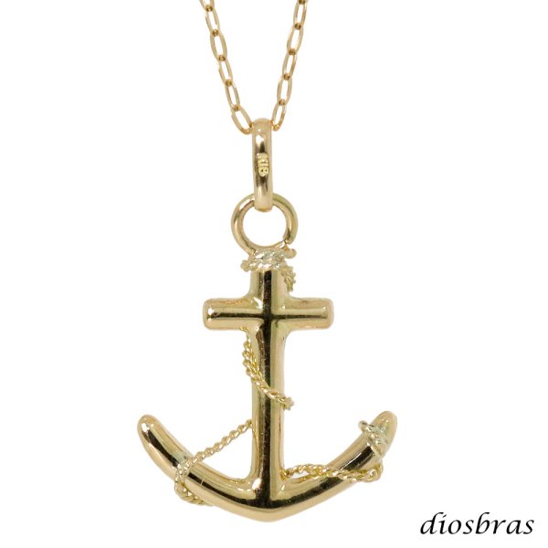 画像3: アンカー ペンダント k18 18金 コイン シンプル ゴールド 18k メンズ レディース マリーン 海 マリーナ 18金 チャーム クロス ペンダント コイン 金貨 ペンダント トップ  ネックレス  ネックレス S チェーンセット (3)