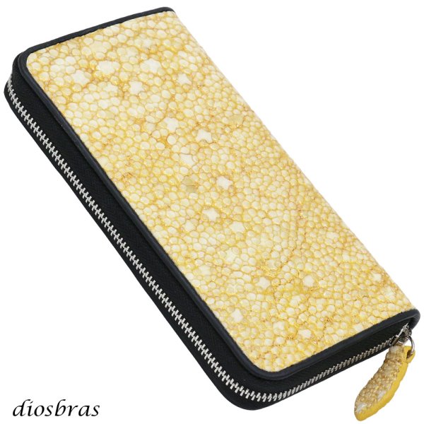 画像7: 財布 ラウンドファスナー スティングレイ メンズ レディース 本革 スティングレー スター エイ革 梅花皮 かいらぎ イバラエイ ウォレット ガルーシャ ラウンド ジッパー スタースティングレー レザーウォレット ロングウォレット  長財布 牛革 ハンドメイド ゴールドパール (7)