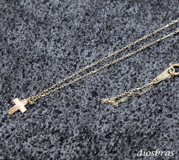 画像2: クロス 十字架 ペンダント k10 10金トップ シンプル ゴールド 10k メンズ レディース10金 チャーム クロス ペンダント コイン 金貨 ペンダント トップ  ネックレス  ネックレス　チェーン付き (2)