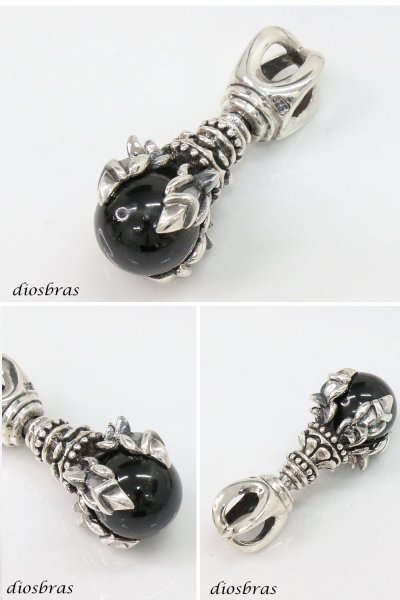 画像2: ペンダント ドルジェ ドージェ オニキス ネパール シルバー925 ドージェ ダガー メンズ シルバーネックレス シルバーアクセ ペンダントトップ ハード レディース メンズ (2)
