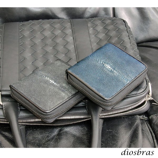 画像3: 財布 ラウンドファスナー  ガルーシャ スティングレイ 財布 スティングレー メンズ レディース 本革  エイ革 大人気 ラウンドファスナー ウォレット  ラウンド ジッパー ＺＩＰＰＥＲ 財布 ヌメ革 レザーウォレット ロングウォレット バイカー ミニ財布 牛革 紳士 婦人 (3)