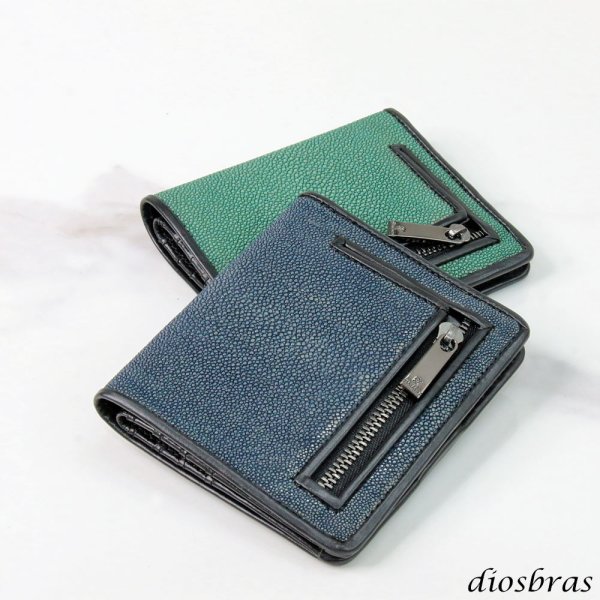 画像13: メンズ二つ折り レザーウォレット 本革 スティングレイ  スティングレー エイ革 シンプル スーパースリム 極薄 メンズ短財布 レザーウォレット 革財布 皮財布 ショートウォレット 本物 天然皮革 レディース 紳士財布 プレゼント 二つ折り財布 スティングレー ガルーシャ (13)