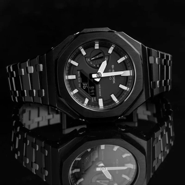 画像14: 【1年保証】カシオーク カスタム G-shock ジーショック GA-2100 GA-2110用 カシオーク 最新型 ステンレス ケース ラバーストラップ カシオーク ラバー ベルト ケース カスタム (14)