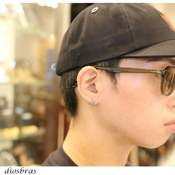 画像3: ターコイズ ピアス 三角 トライアングル 本物シルバー925  ピアス 片方 トルコ石 ナバホ ネイティブアメリカン インディアン ジュエリー ワンポイント パワーストーン ピアス片耳 ロープ 縄 メンズ レディース メール便なら送料無料 (3)