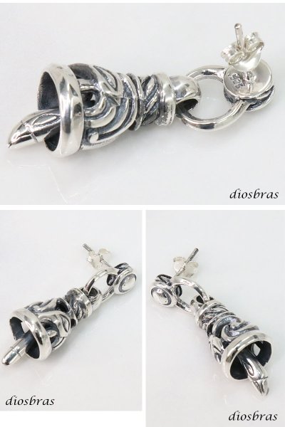 画像2: ピアス ベル 鈴 スイングベル ガーディアンベル ハード シルバー９２５ メンズ レディース 片方ピアス 片耳販売 (2)