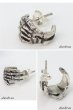 画像2: ピアス スカル ボーン 骸骨 ハンド フープ リング シルバー９２５ メンズ レディース 激安ピアス アクセサリー スカルフープ 本物シルバー９２５ 片方ピアス (2)