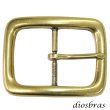 画像1: バックルのみ 金具 40mm幅 スクエア型 四角 金属製 バックル交換 バックルなしベルト用 レザークラフト ゴールド イエローゴールド (1)
