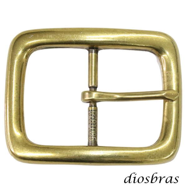 画像1: バックルのみ 金具 40mm幅 スクエア型 四角 金属製 バックル交換 バックルなしベルト用 レザークラフト ゴールド イエローゴールド (1)