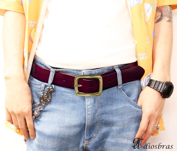 画像2: バックルのみ 金具 40mm幅 スクエア型 四角 金属製 バックル交換 バックルなしベルト用 レザークラフト ゴールド イエローゴールド (2)