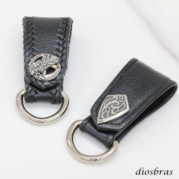 画像6: シュリンクレザー キーホルダー キーループ ベルトループ キーフラップ  牛革 コンチョ シルバー９２５ (6)