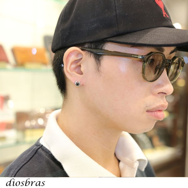 画像3: ピアス 馬蹄 ホースシュー ジルコニア ブラック 本物シルバー925パワーストーン ピアス片耳 片方販売 メンズ レディース (3)