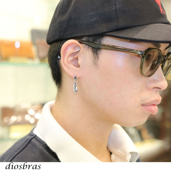 画像3: ピアス スカル ジルコニア 王冠 クラウン ドロップ シルバー９２５ アクセサリー スカルヘッド  片方ピアス 片耳販売 メンズ レディース (3)