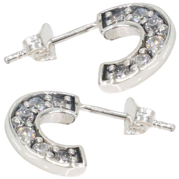 画像5: ピアス ジルコニア フープ リング シルバー925 ピアス メンズ レディース アクセサリー 両耳 2個セット (5)