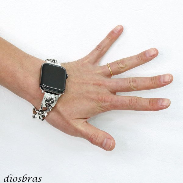 画像7: アップルウォッチ  シルバー925 バンド  ブレス　クロス　十字架  メンズ apple watch  高級 一体型 　高級ベルト ベルト 44mm 45mm  46mm 49mm シリーズ10  おしゃれ (7)