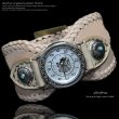 画像4: diosbras-ディオブラス- 本革サドルレザー カスタムウォッチ レザーウォッチ メンズ ベルト  コンチョ 腕時計 シルバー９２５ ヌメ革 バイカー 牛革時計 インディアン ナチュラル (4)