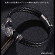 画像3: レザー ブレスレット 羅針盤 編み込み 2連ステンレスチェーン ブロック編み メッシュ ツイン レザーブレスレット 本革 レザー メンズ レディース 革 ペアブレスレット ペア ブレスレット バックル ステンレス 金属アレルギー  メール便送料無料 (3)