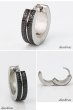 画像2: ステンレス フープピアス 彫刻デザイン ブラック加工 シルバー 金属アレルギー対応 メタル素材 シンプル 小さめ フープ リング 輪っか ピアス メンズ アクセサリー レディース 中折れ式 13mm (2)