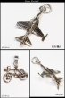 画像2: ミニチュアペンダント 自転車 飛行機 戦闘機 乗り物 シルバー925/ネックレス メンズ レディース【メール便なら送料無料】 (2)